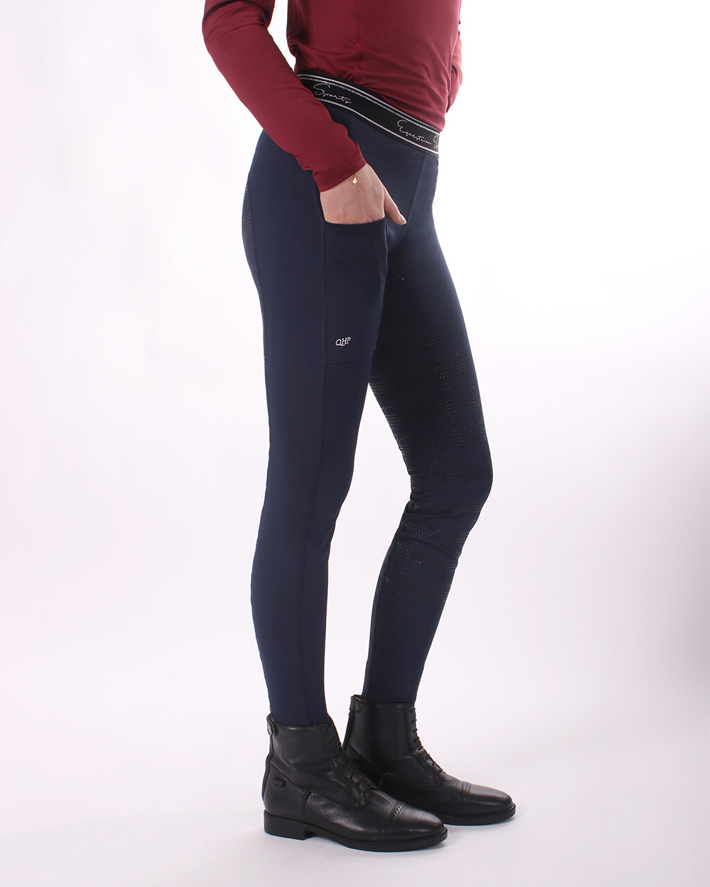 QHP Eden Reitlegging Full-Grip Damen - navy, Größe 42