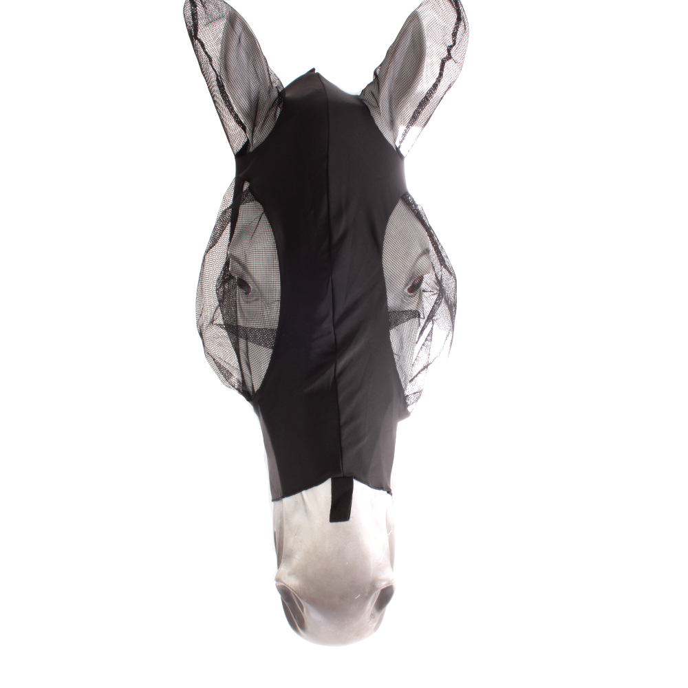 Weatherbeeta Stretch Bug Eye Saver With Ears Fliegenmaske - Black/Black, Größe P