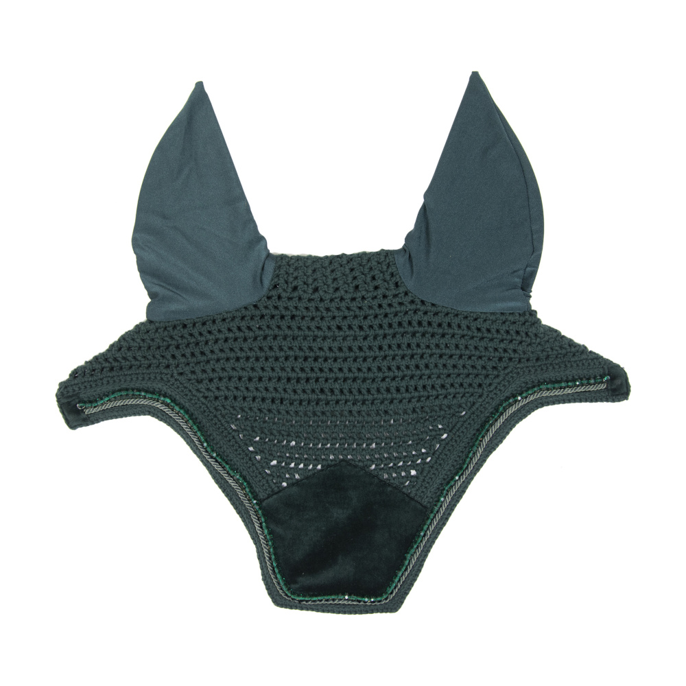 Kentucky Horsewear Wellington Velvet Pearls Fliegenhaube - pine green, Größe Full