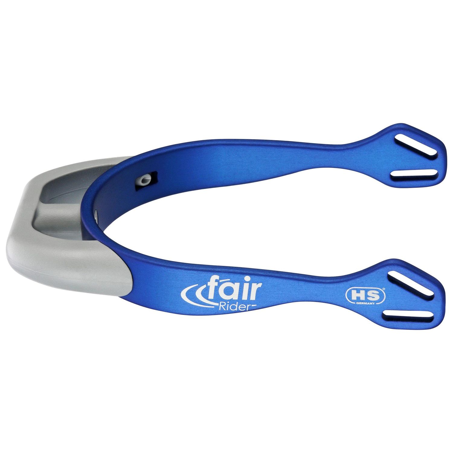 Sprenger fairRider Sporen Aluminium silber rund abgeflacht - blau, Größe 20