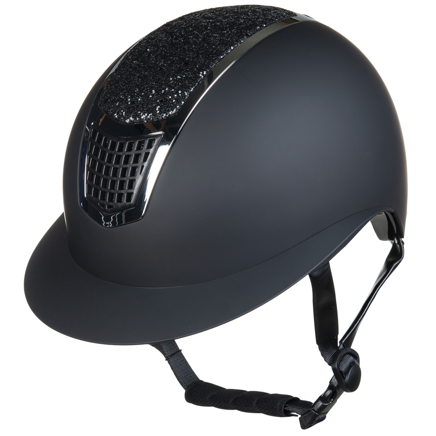 HKM Glamour Shield Reithelm - schwarz/silber, Größe 53-55 cm