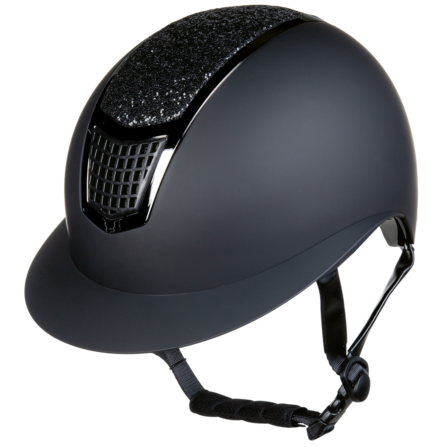 HKM Glamour Shield Reithelm - schwarz/schwarz, Größe 56-58 cm