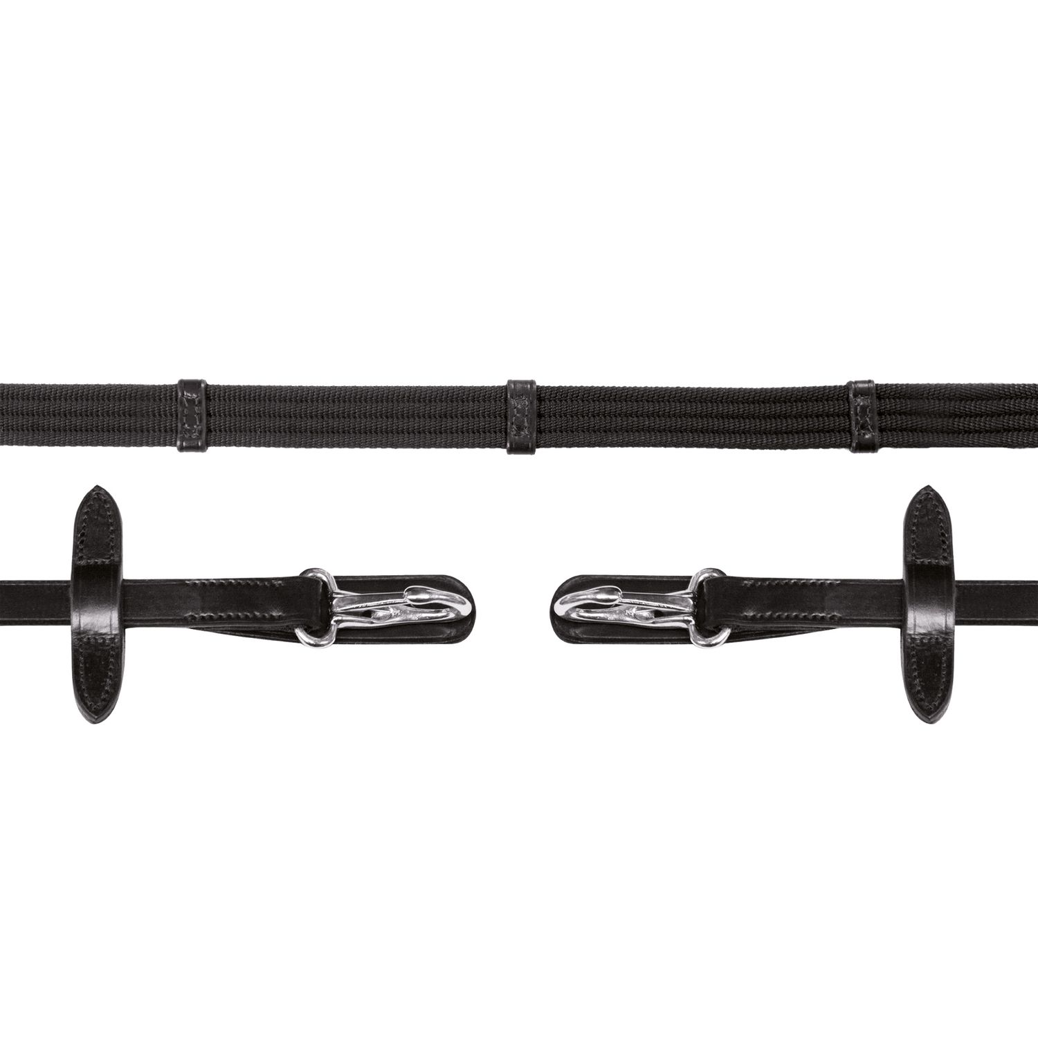 Schockemöhle Sports Neo Gurtzügel mit Clip - schwarz/silber, Größe WB