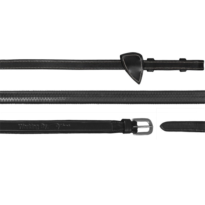 Dyon Working Collection weiche Gummizügel - black, Größe Pony