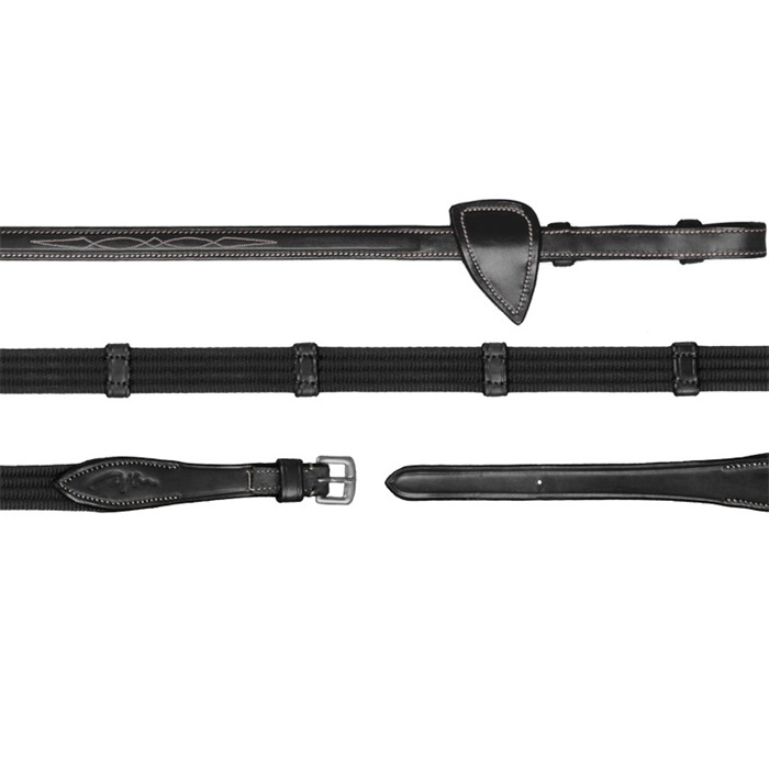 Dyon Hunter Collection Gurtzügel mit 9 Stegen 16mm - black, Größe Full