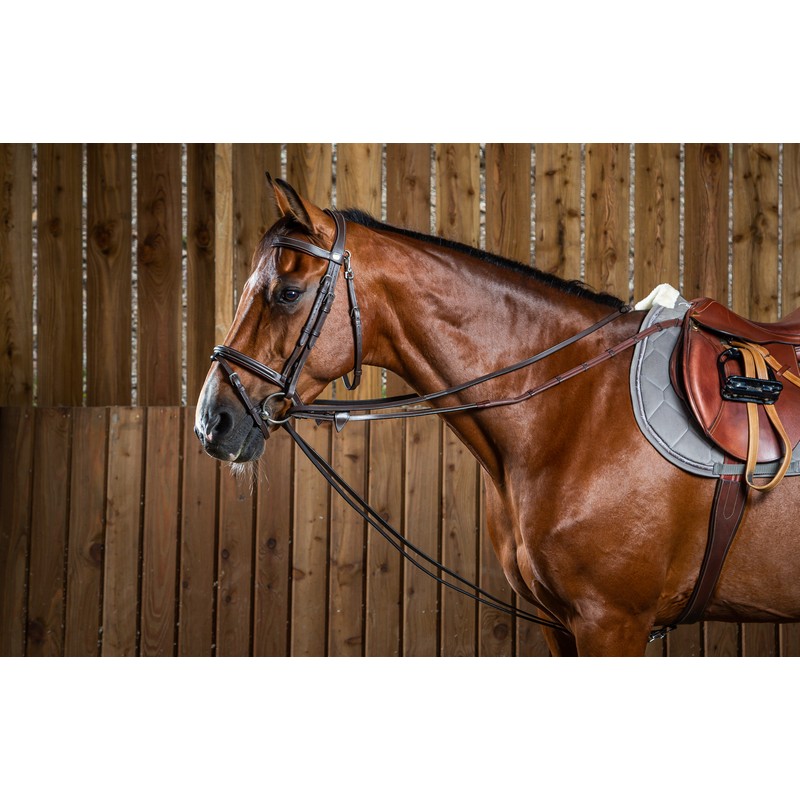 Dyon Working Collection Schlaufzügel Leder - brown, Größe Pony