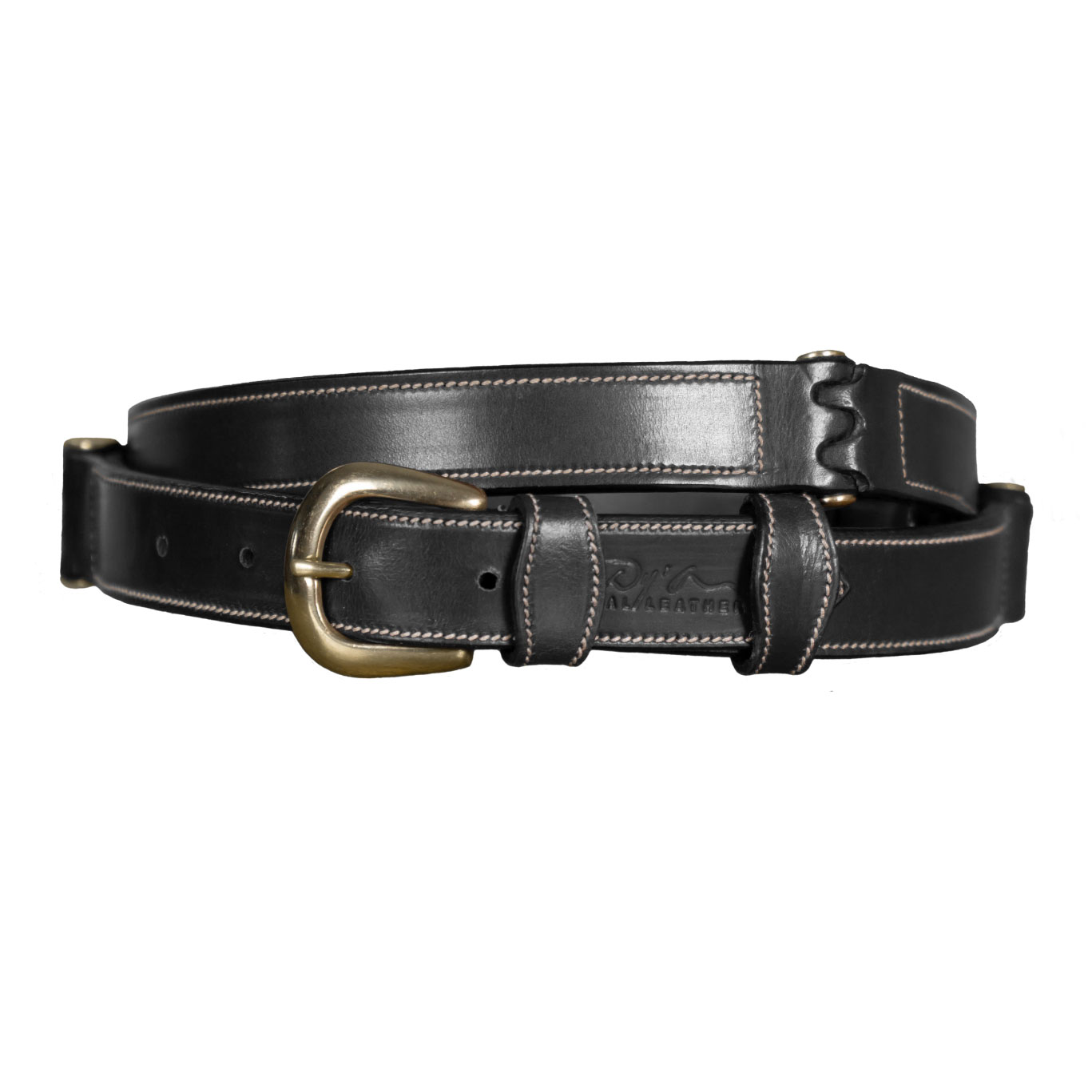 Dyon flacher Ledergürtel - black, Größe 90