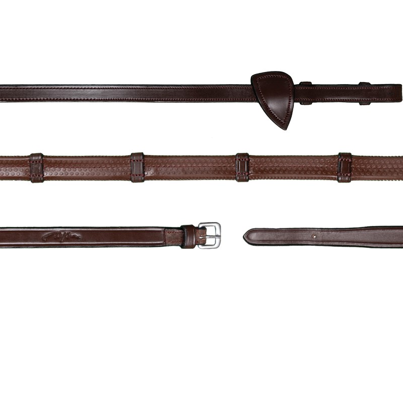 Dyon New English Collection Weiche Gummizügel Lederstegen - brown, Größe Full