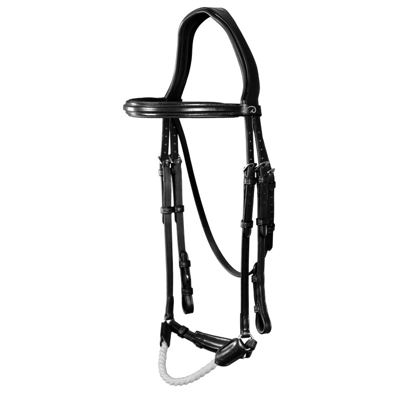 Dyon New English Collection Trense mit hannoverschem Kordelreithalfter - black, Größe Full