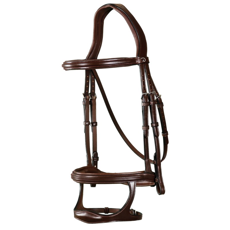 Dyon New English Collection Trense Doppel-Reithalfter - brown, Größe Cob