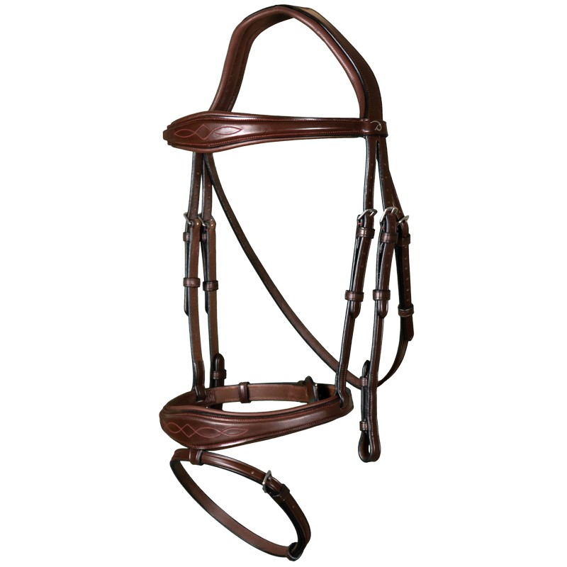 Dyon New English Collection anatomische Trense mit kombiniertem Reithalfter - brown, Größe Cob
