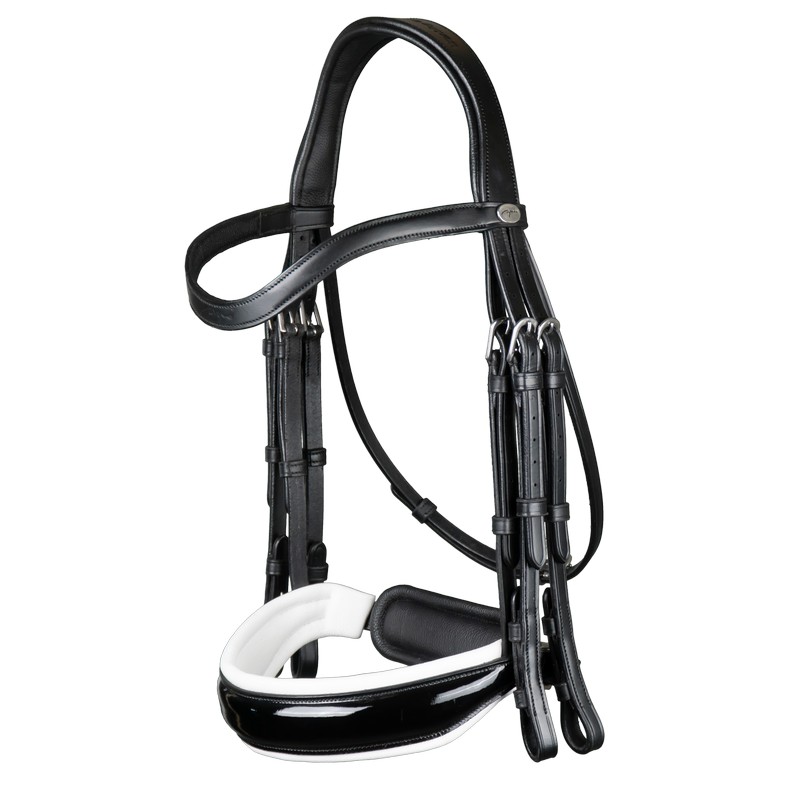 Dyon Working Collection Kandare Lack weiß - black, Größe Pony