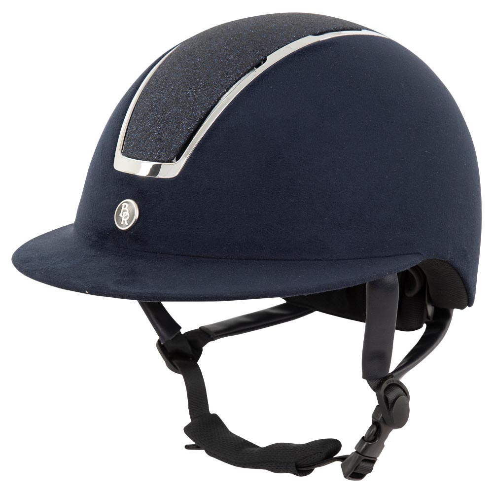 BR Omega Mikrofaser Glitter Reithelm - navy, Größe 58-60