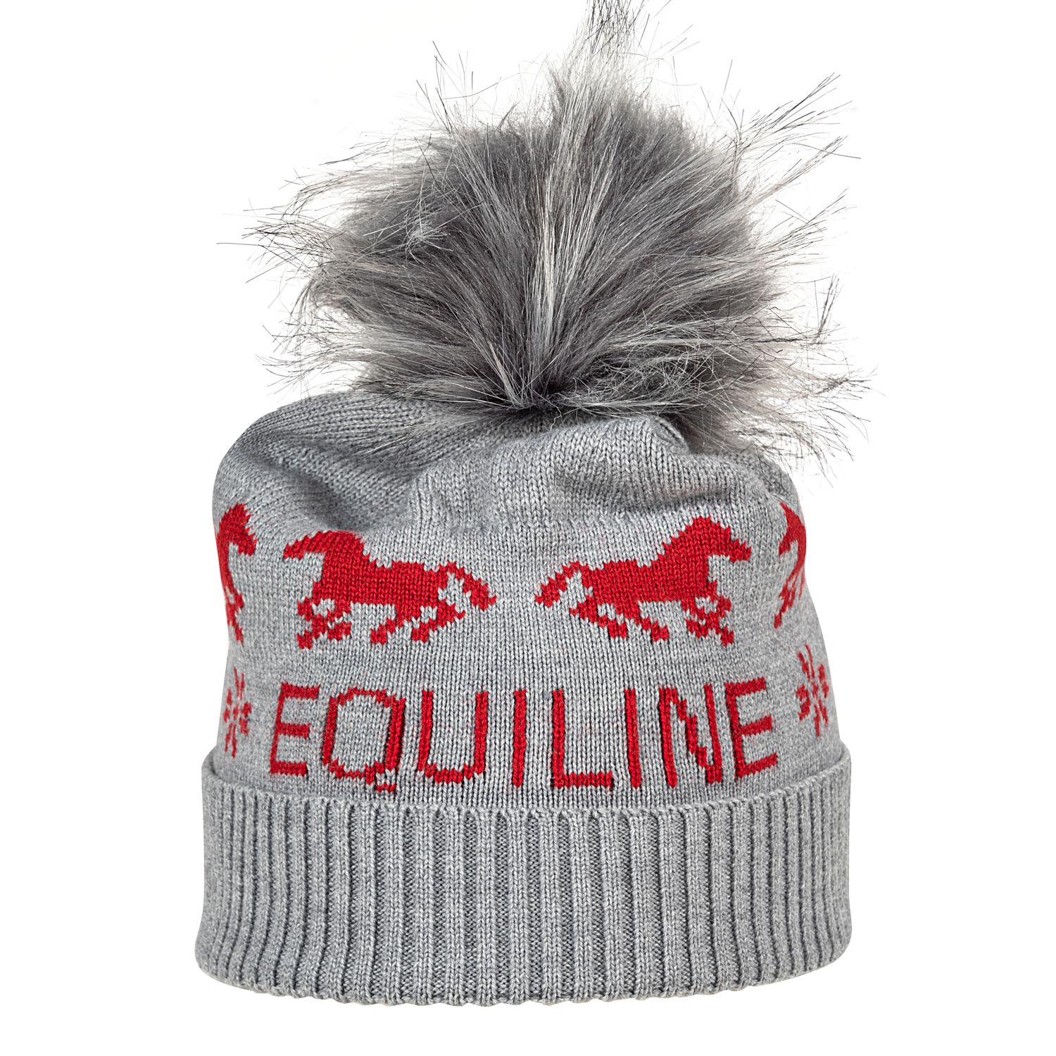 Equiline Comet Wollmütze mit Bommel Xmas Collection - gray