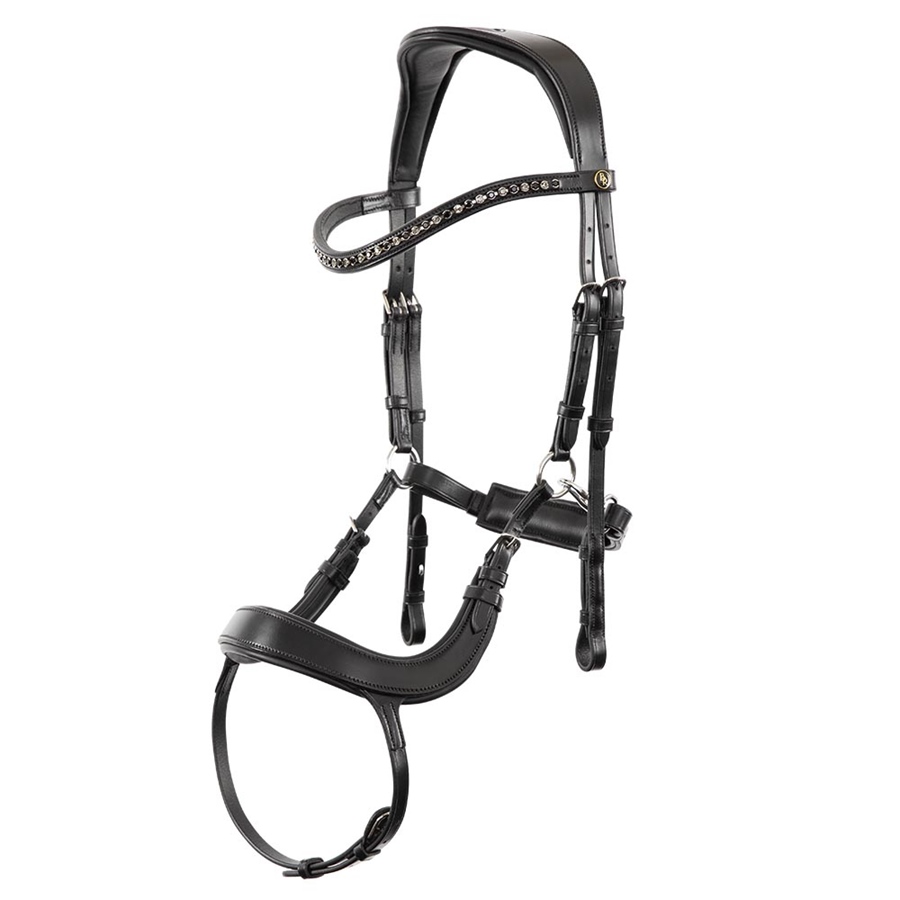 BR Mirfield Trense anatomisch - schwarz/silber, Größe VB