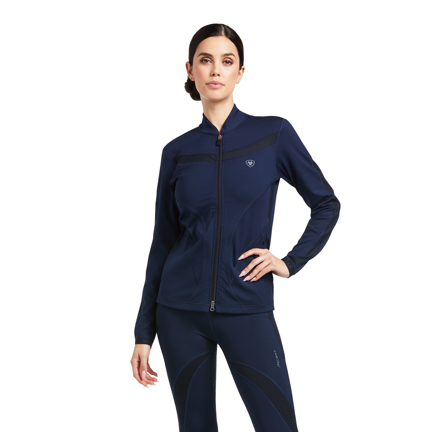 Ariat Ascent Full Zip Midlayer Damen Shirt - navy, Größe M
