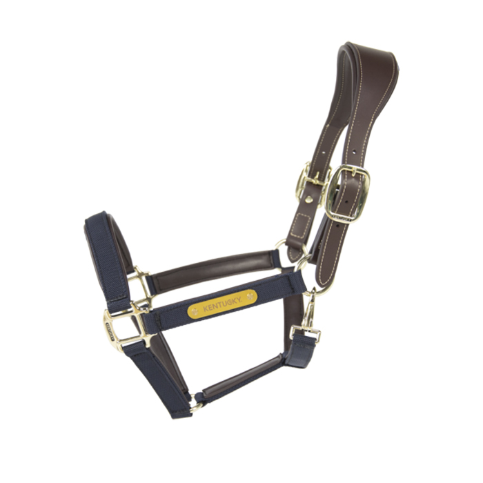 Kentucky Horsewear Nylon Halfter anatomisch - marineblau, Größe Full