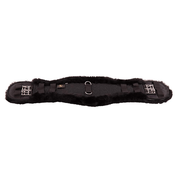 BR Sattelgurt Dressur anatomisch+ Schafpelz - schwarz/schwarz, Größe 75