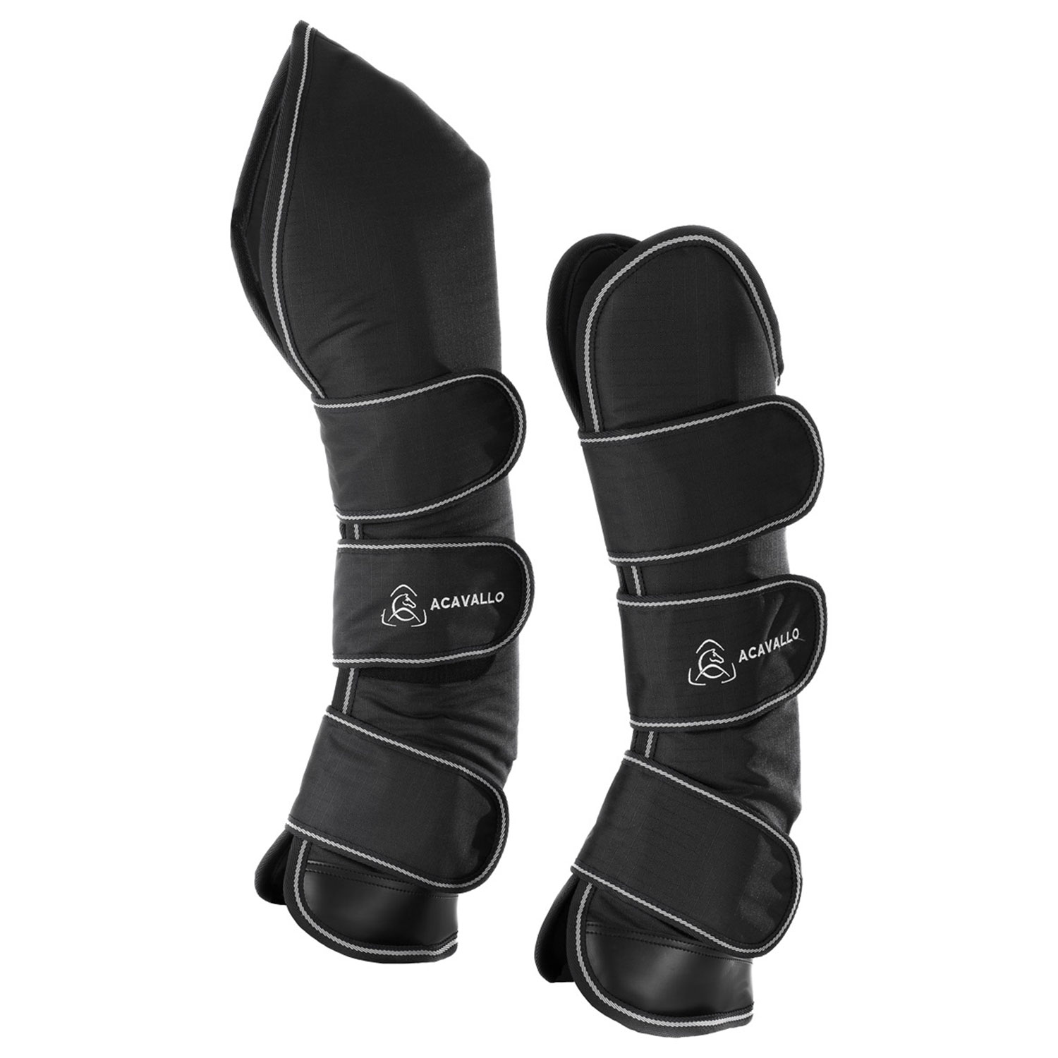 Acavallo Transportgamaschen 900D Ripstop Polyester Set - black, Größe Vollblut