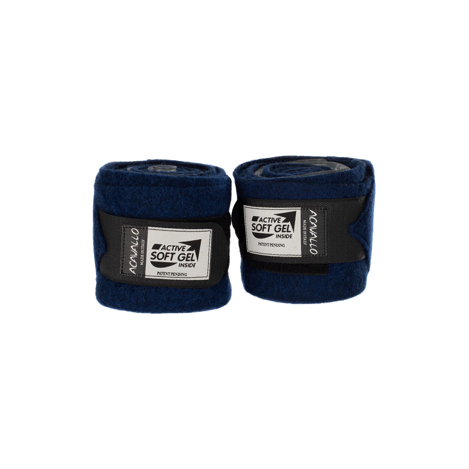 Acavallo Bandagen aus reiner Schurwolle mit Gel - blue