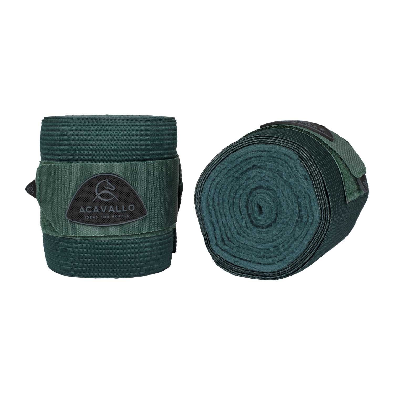 Acavallo Elastic + Fleece Bandagen - 2er Set - hunter green
