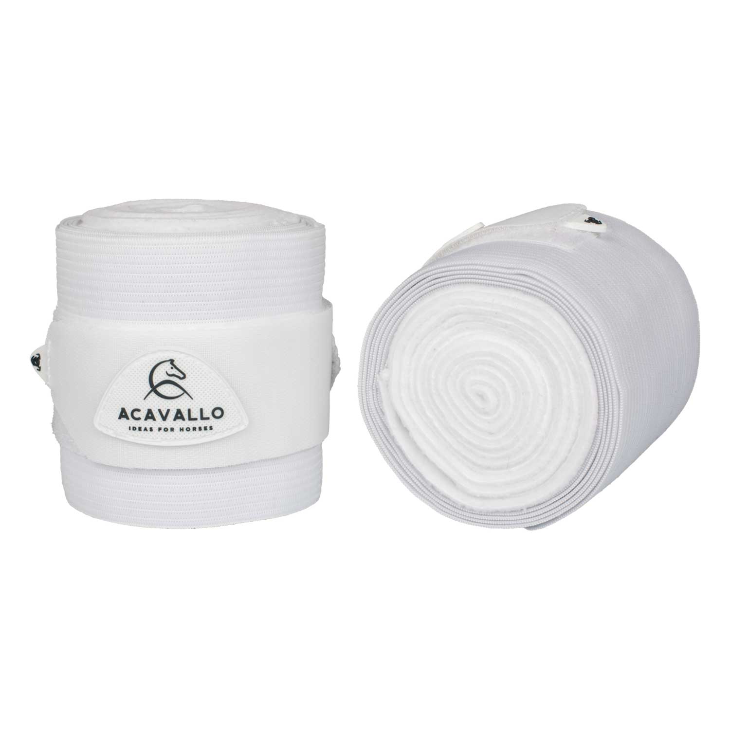 Acavallo Elastic + Fleece Bandagen - 2er Set - white