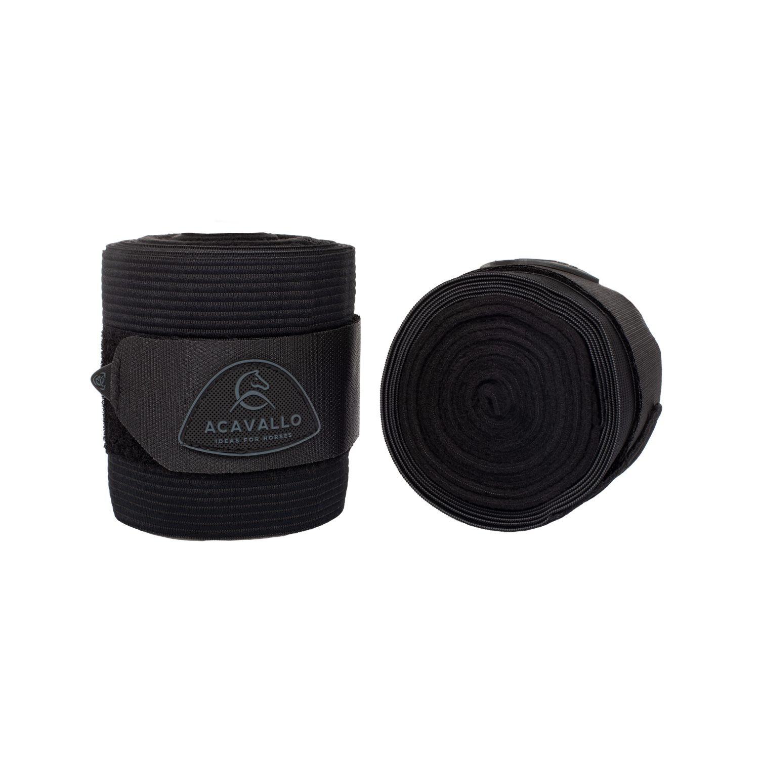 Acavallo Elastic + Fleece Bandagen - 2er Set - black
