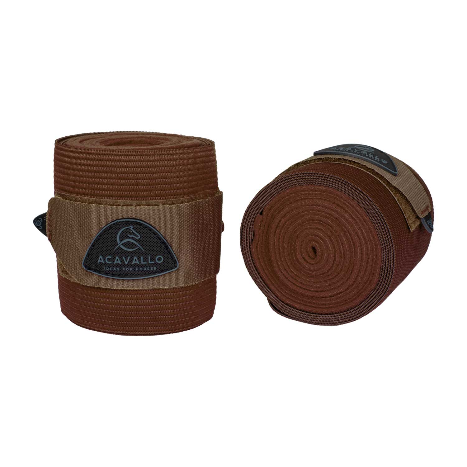 Acavallo Elastic + Fleece Bandagen - 2er Set - brown