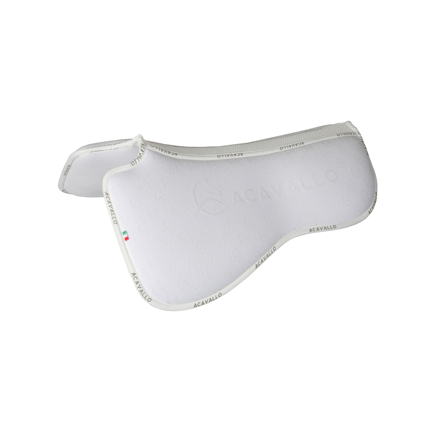 Acavallo Sattelpad Dressur Spine Free & Memory Foam Silicon Grip System - white