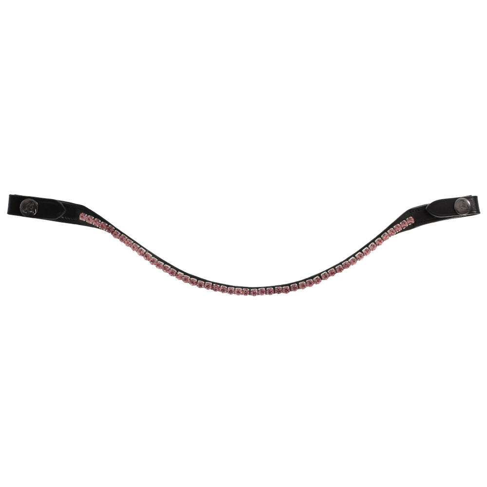 Acavallo Stirnband mit runden Kristallen Crystal - black/pink, Größe Vollblut