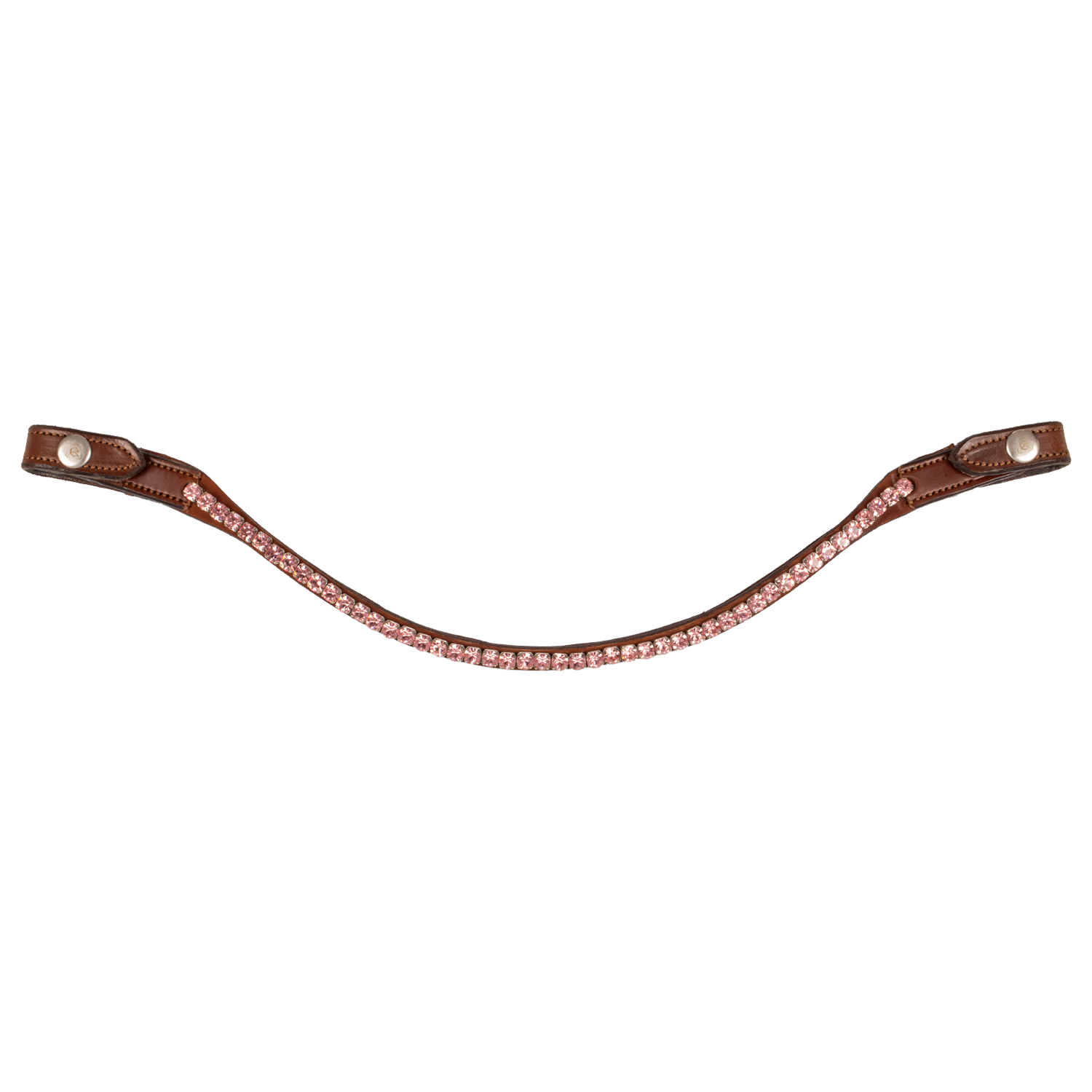 Acavallo Stirnband mit runden Kristallen Crystal - cognac/pink, Größe Warmblut