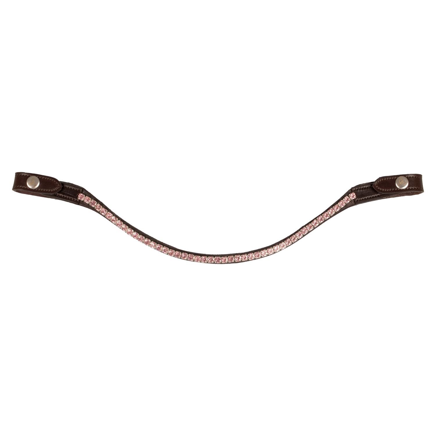 Acavallo Stirnband mit runden Kristallen Crystal - dark brown/pink, Größe Vollblut