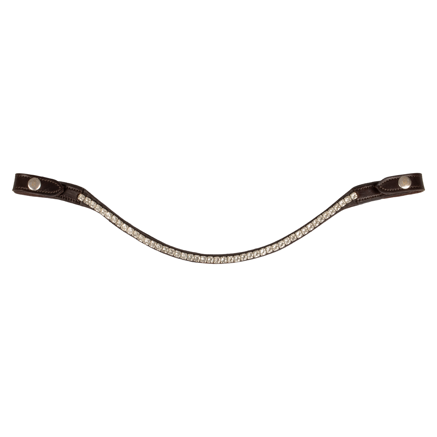 Acavallo Stirnband mit runden Kristallen Crystal - dark brown/trasparent, Größe Warmblut