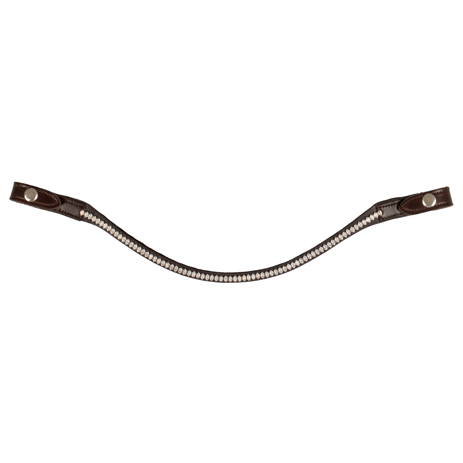 Acavallo Stirnband mit Strass - dark brown, Größe Warmblut