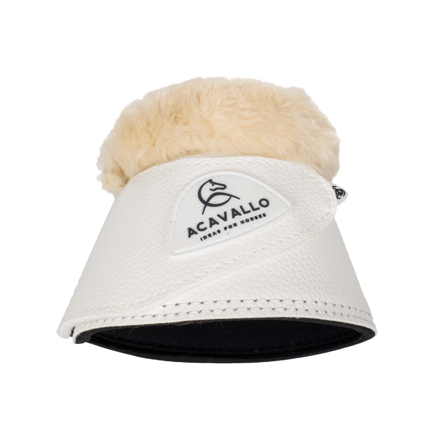 Acavallo Hufglocken mit Kunstfell - white, Größe L