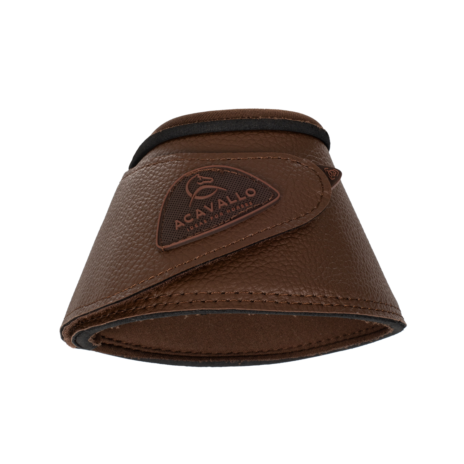 Acavallo Bell Boots In Pu Leather W/Velcro Fastening - dark brown, Größe S