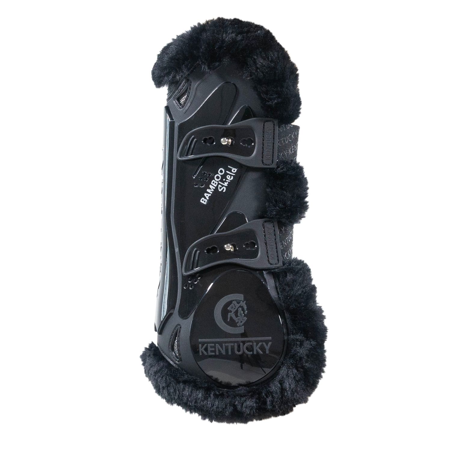 Kentucky Horsewear Lammfell Gamaschen Bamboo Elastik - schwarz/schwarz, Größe L