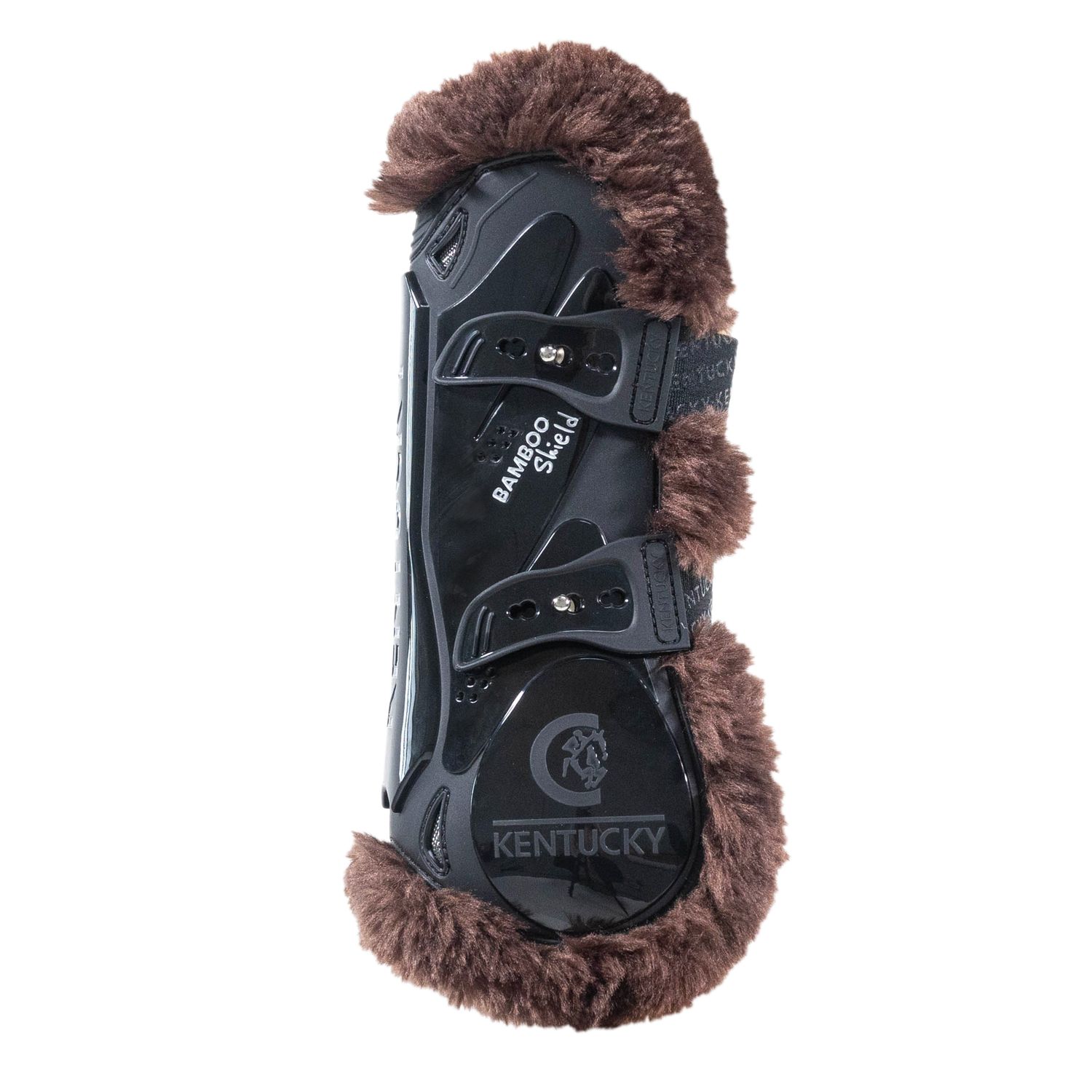 Kentucky Horsewear Lammfell Gamaschen Bamboo Elastik - black/brown, Größe M