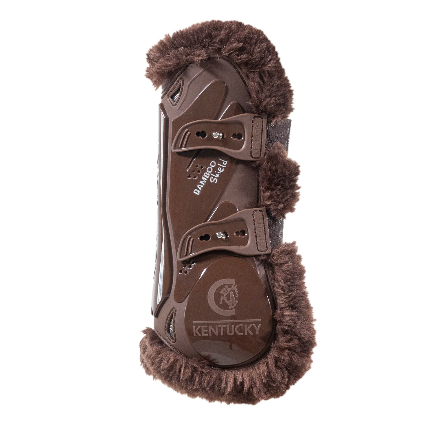 Kentucky Horsewear Lammfell Gamaschen Bamboo Elastik - brown/brown, Größe M