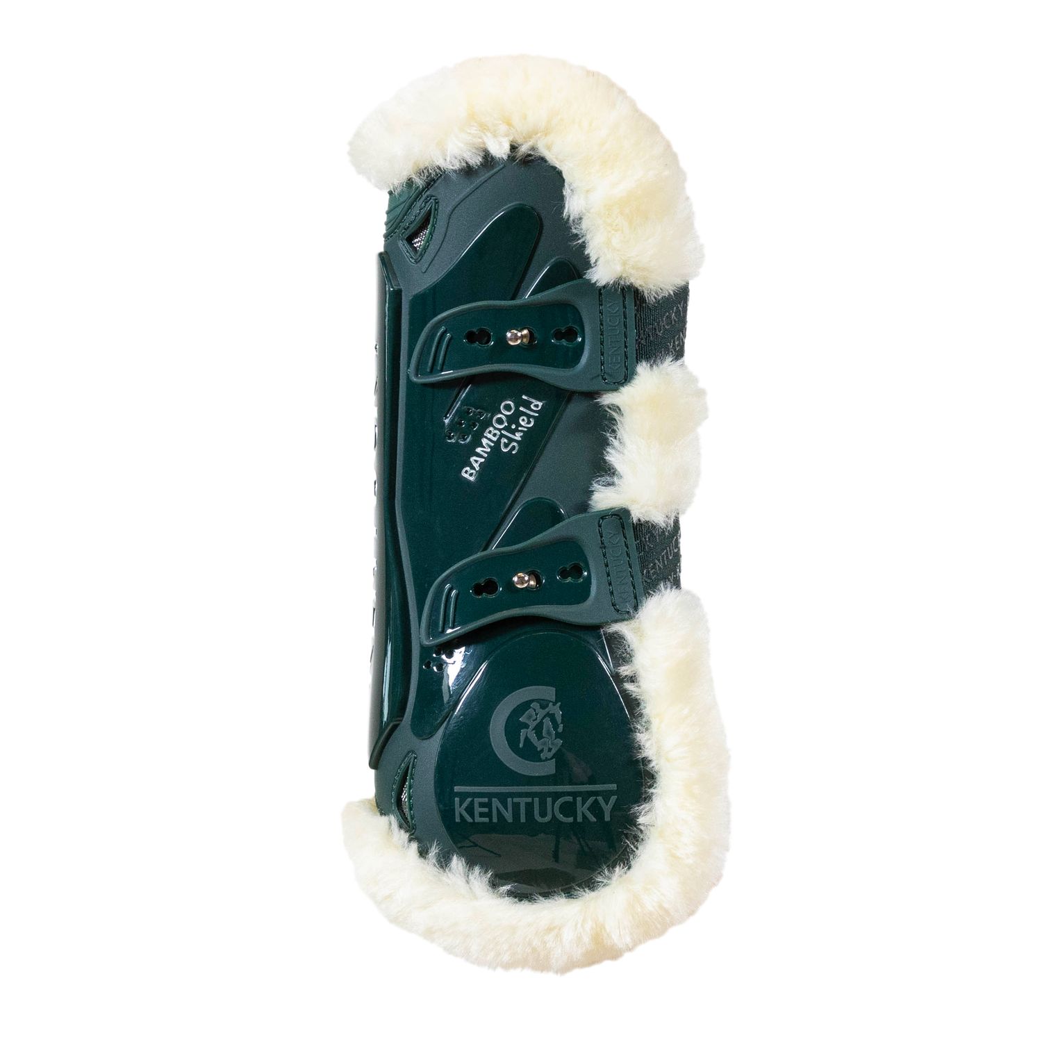 Kentucky Horsewear Lammfell Gamaschen Bamboo Elastik - dark green, Größe M