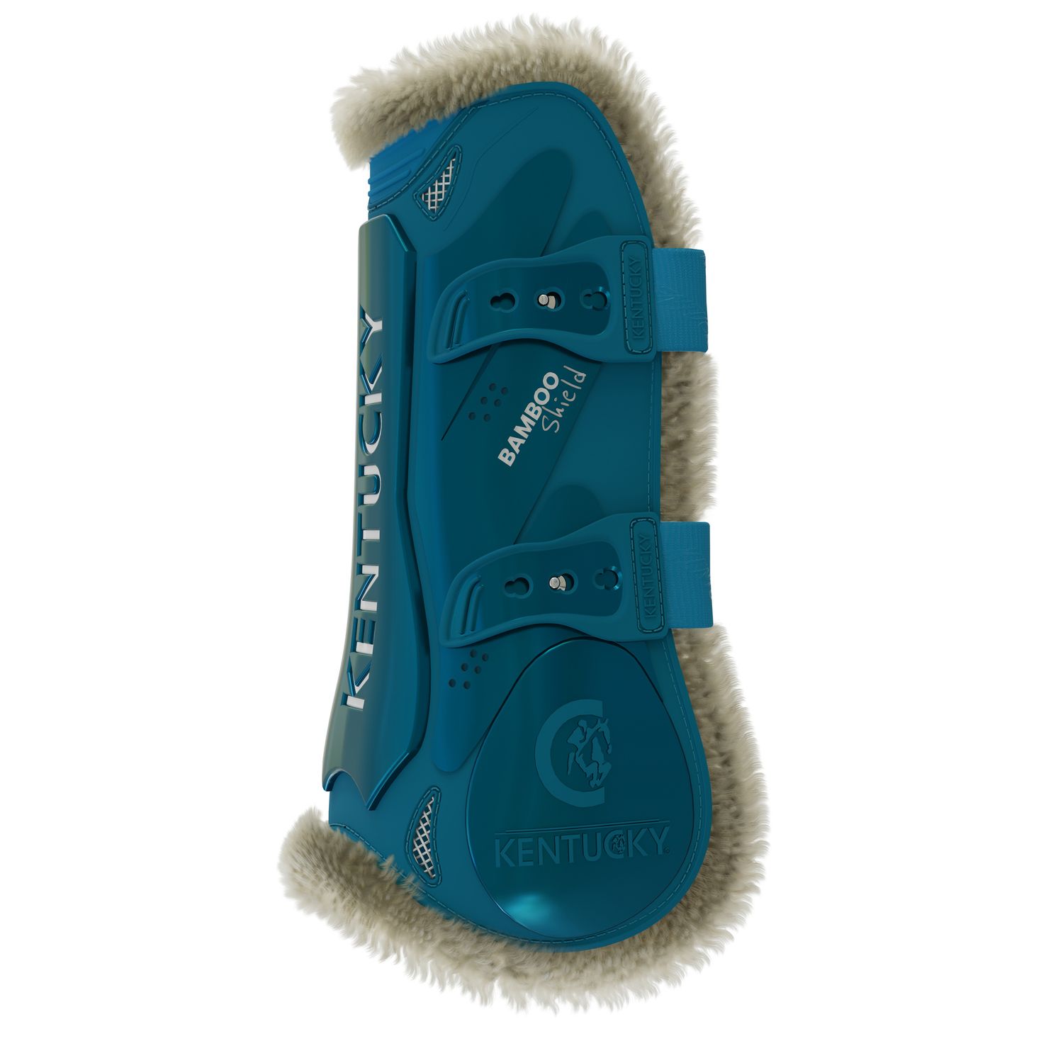 Kentucky Horsewear Lammfell Gamaschen Bamboo Elastik - smaragd, Größe M