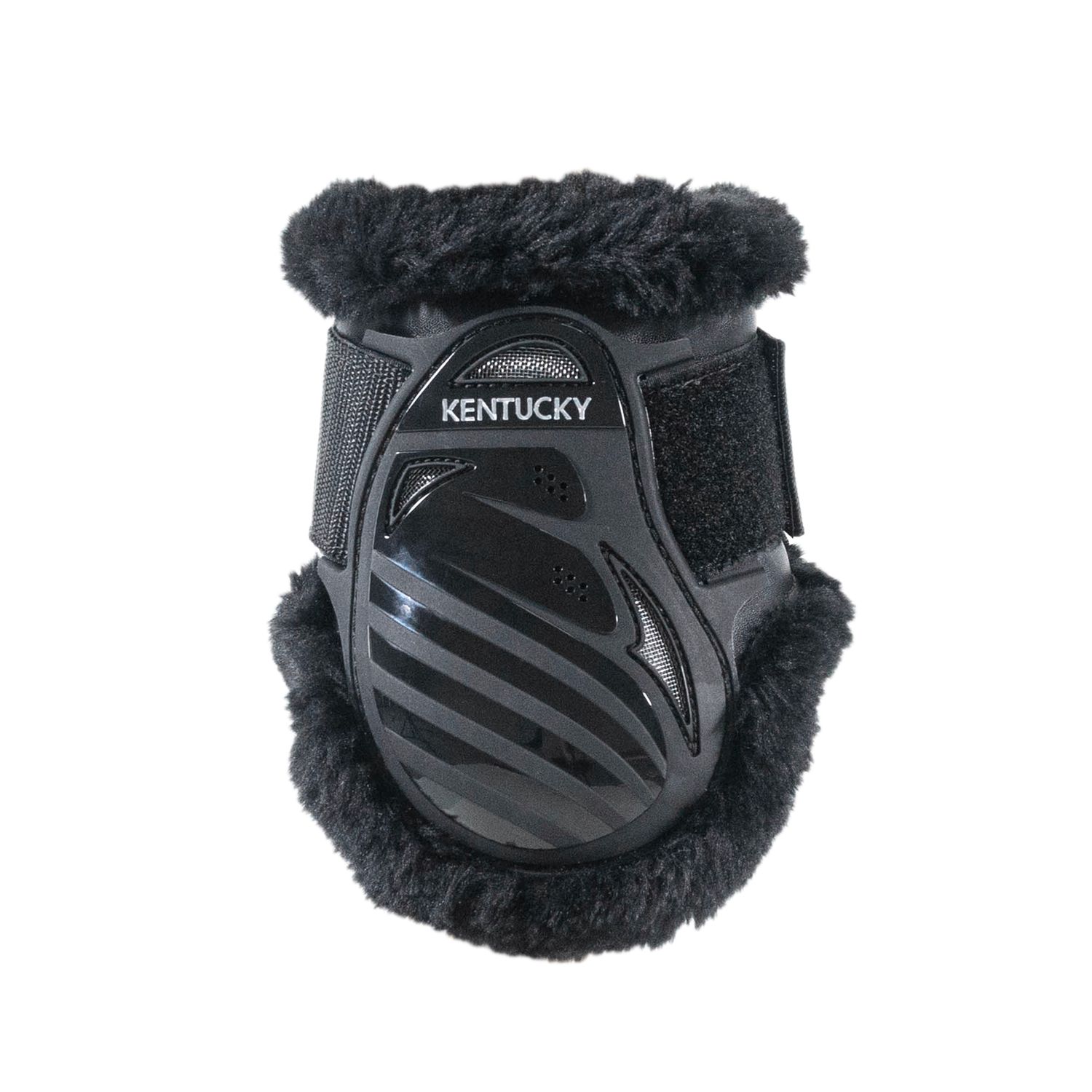 Kentucky Horsewear Lammfell Streichkappe BAMBOO für Jungpferde - schwarz/schwarz, Größe M