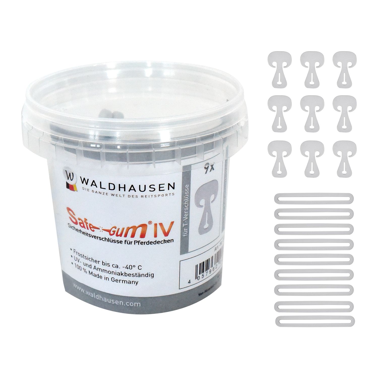 Waldhausen Safe-Gum, silbergrau, Eimer (18er Set gemischt) - silbergrau