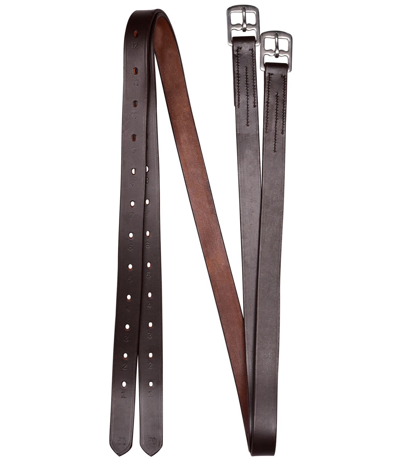 Waldhausen Steigbügelriemen Leder 22mm breit - braun, Größe 140 cm