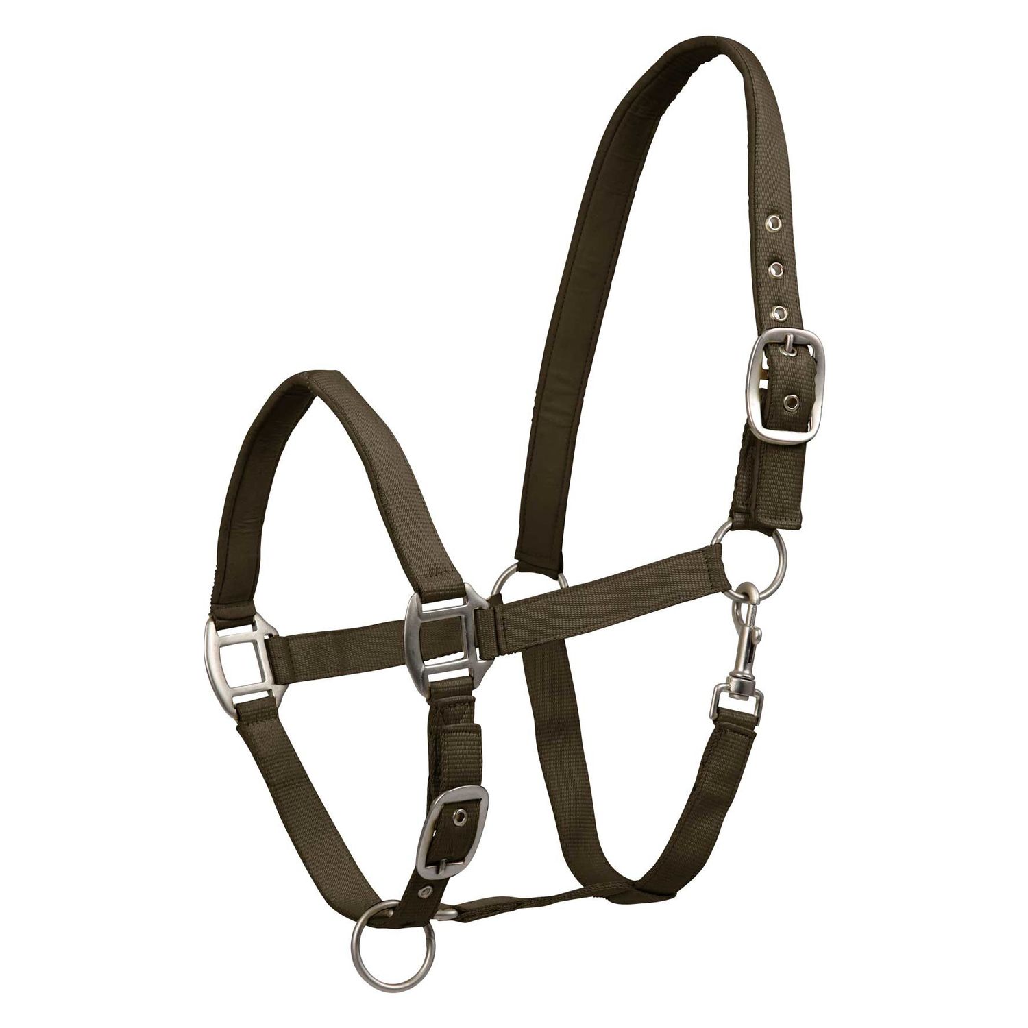 Waldhausen Perlonhalfter Satin - grünbraun, Größe Shetty