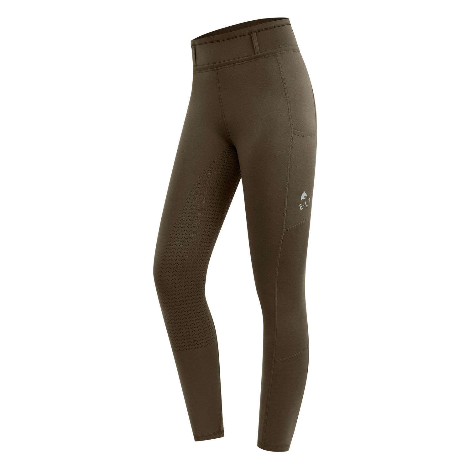 ELT Thermo-Reitleggings Ella Damen und Kinder - grünbraun, Größe 36