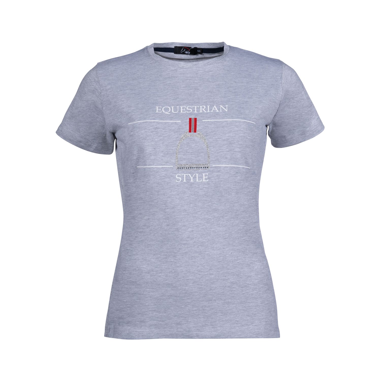 HKM T-Shirt Equine Sports Style Damen - grau meliert, Größe XL