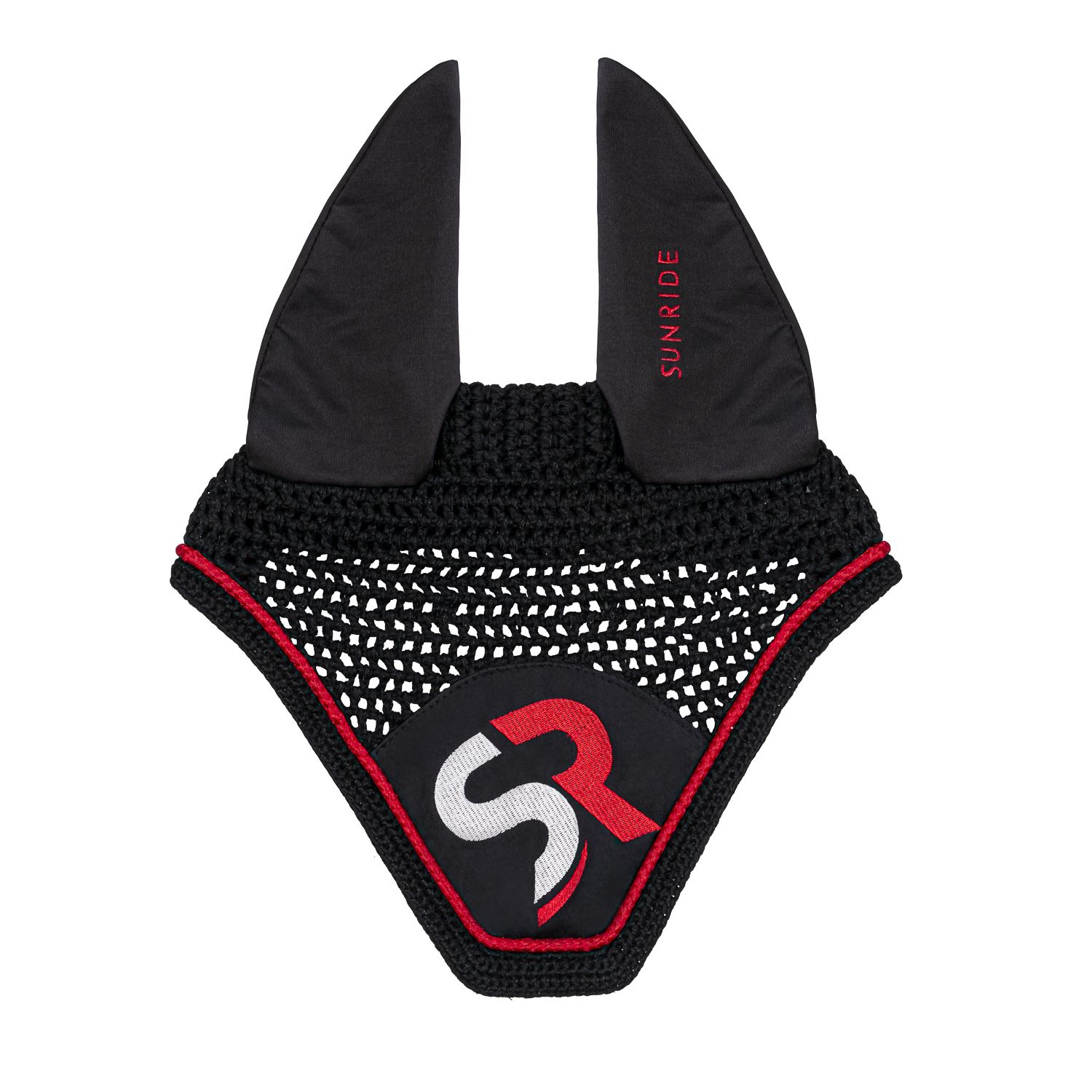 Sunride Fliegenhaube Exclusive Line Square - schwarz/rot, Größe Cob