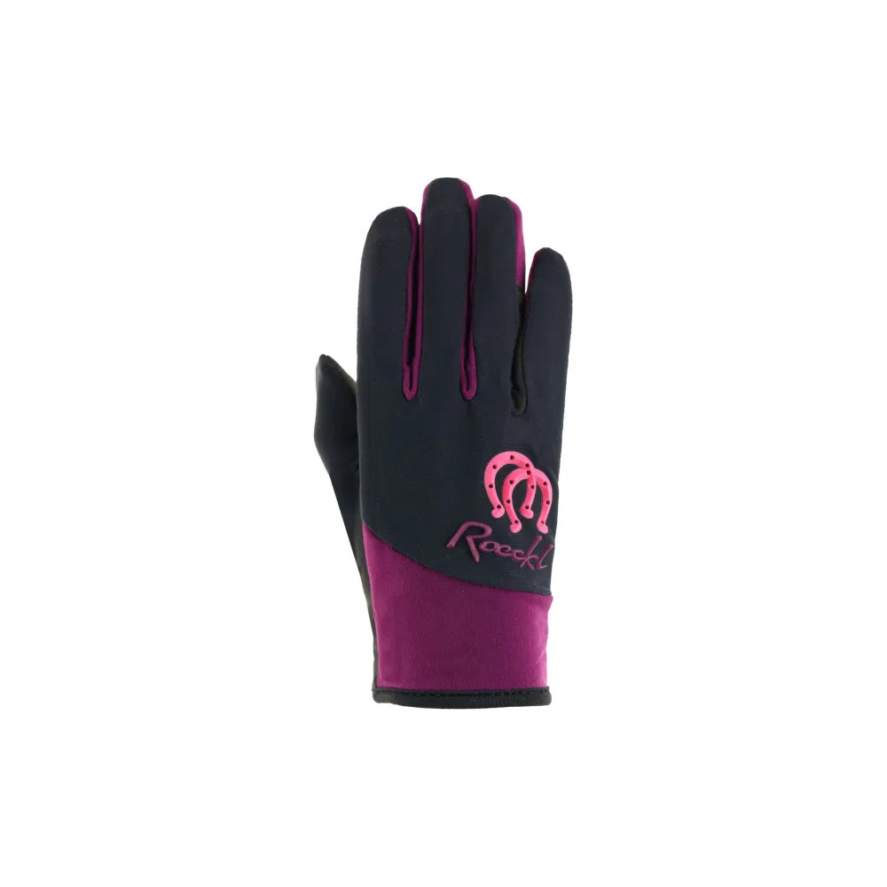 Roeckl Kinder Reithandschuh Keysoe - black/purple, Größe 6