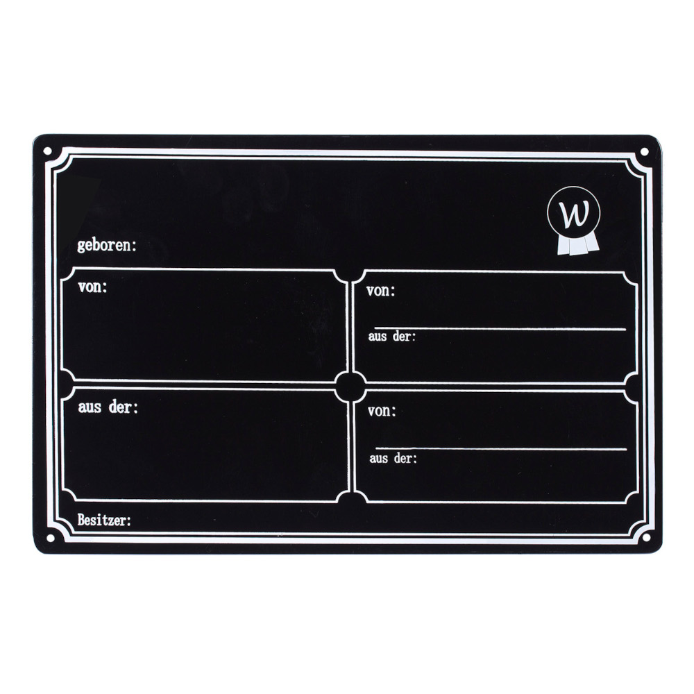 Waldhausen Boxenschild Metall - schwarz